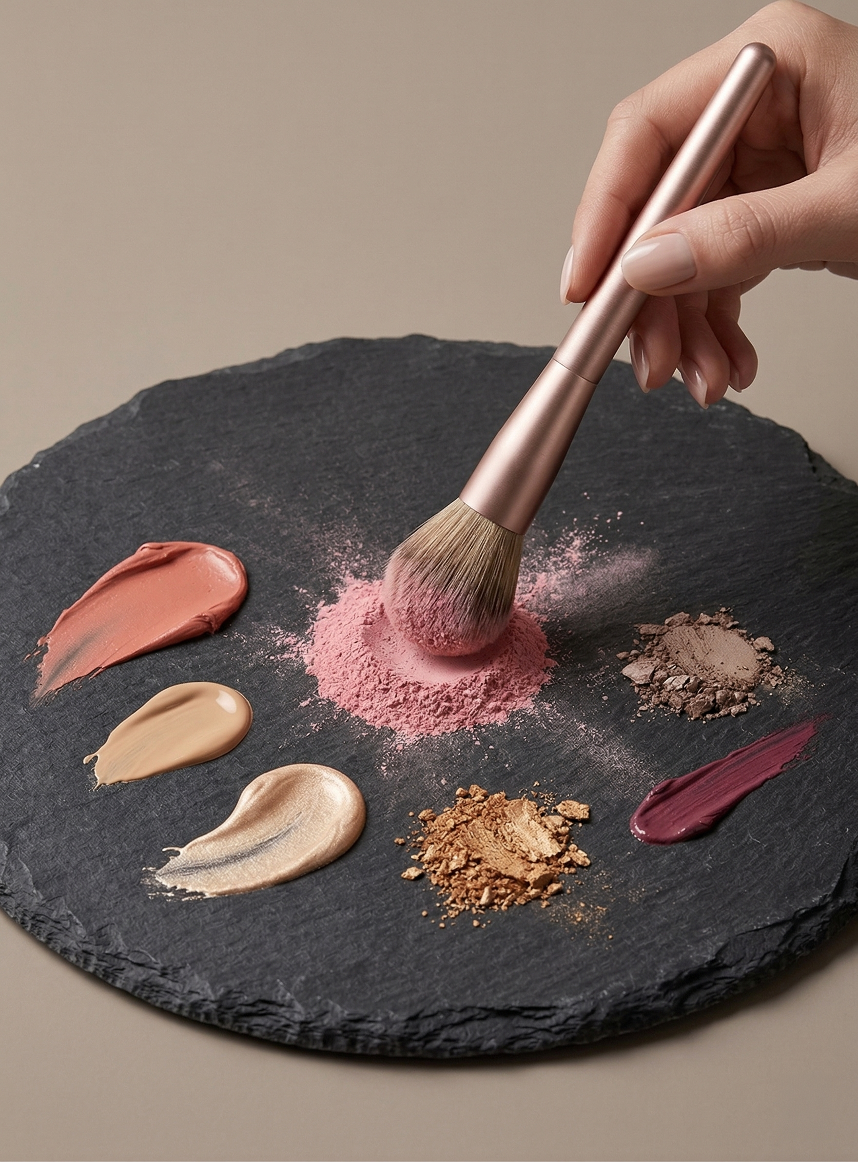 Re:define precision makeup brush with cosmetic pigments